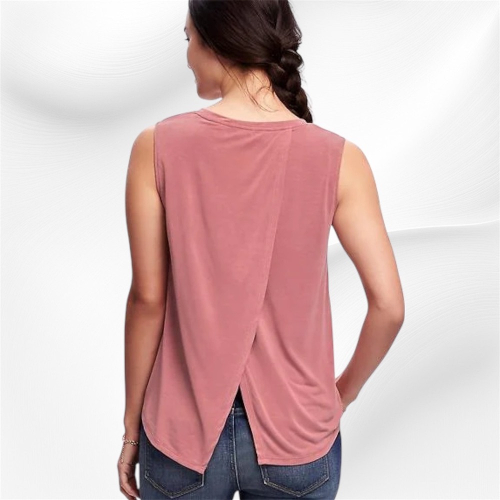 Old Navy Active Tank Top Sleeveless Open Back Mauve Pink Size Small